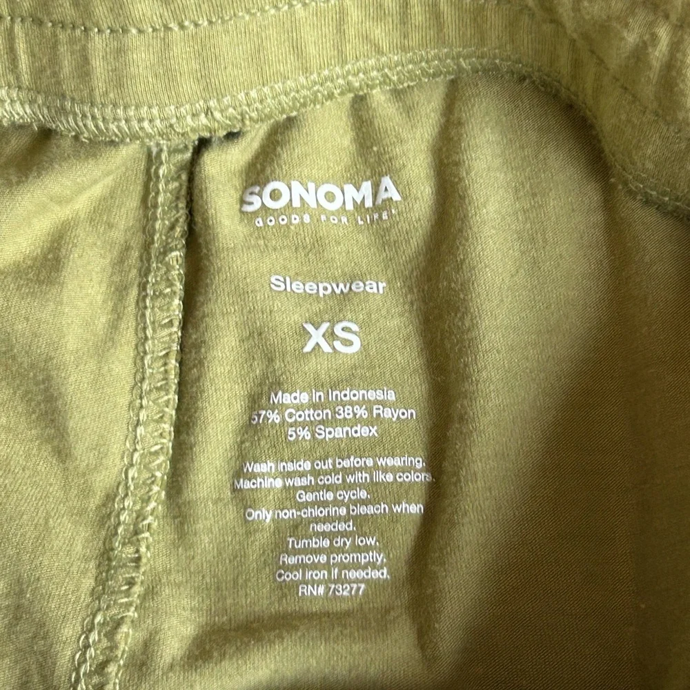 Sonoma Goods For Life Women’s Sleepwear Joggers Green Olive Size XSmall